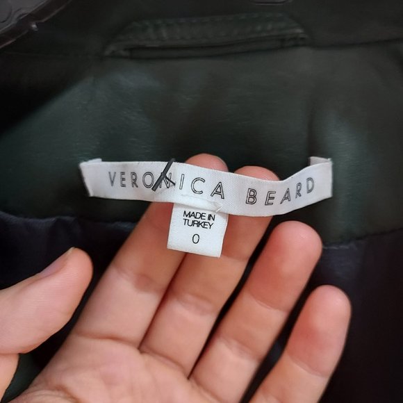 Veronica Beard Cooke Leather Green Jacket  Blazer - Picture 4 of 7